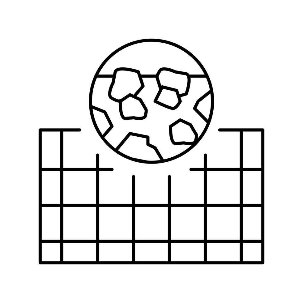 ilustração em vetor ícone de linha de componente de cascalho de pedra de fundação
