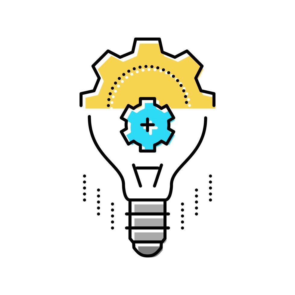 ilustração em vetor ícone de cor de lâmpada de inovação