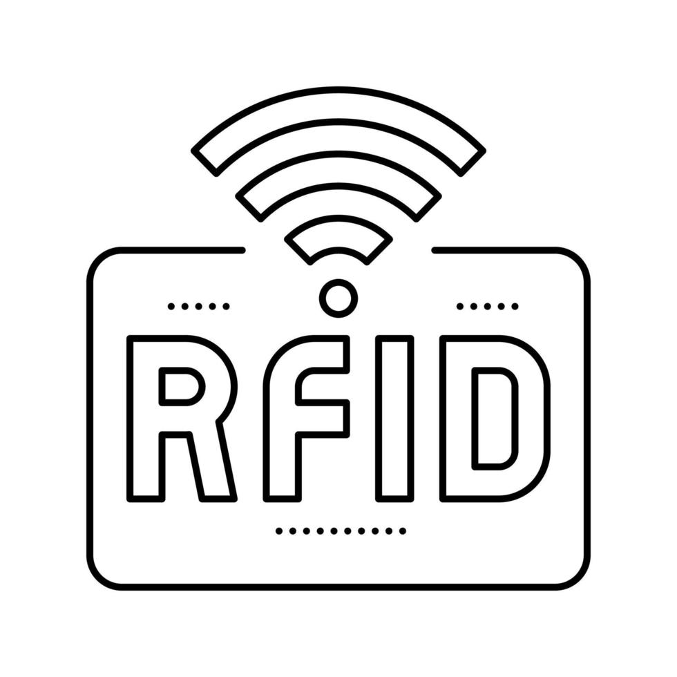 ilustração em vetor ícone de linha de sinal sem fio rfid