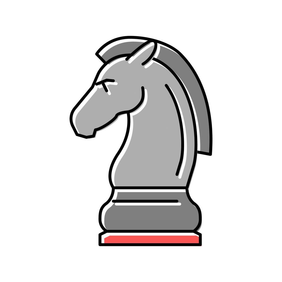 ilustração vetorial de ícone de cor de xadrez de cavalo vetor