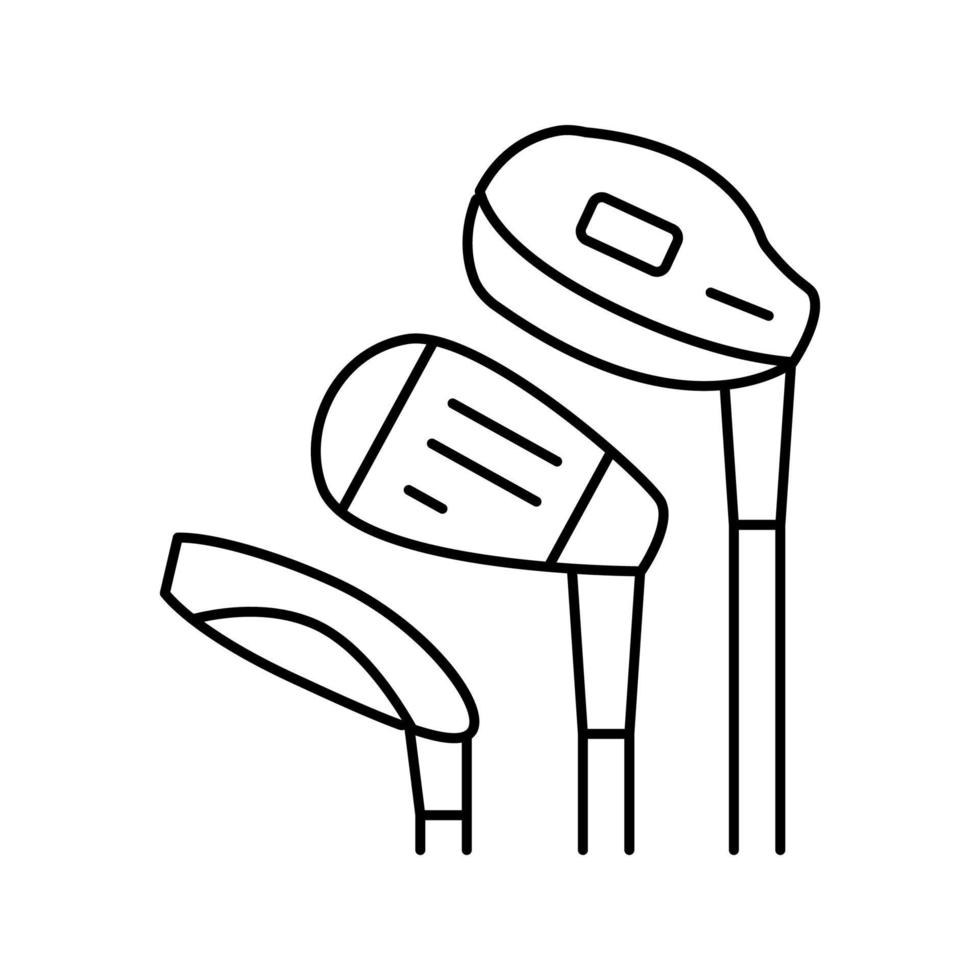 ilustração vetorial de ícone de linha de tacos de golfe vetor