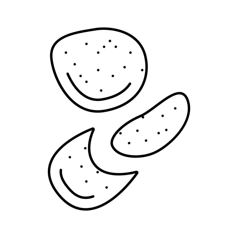 ilustração vetorial de ícone de linha de corte de comida de fatia de salame vetor