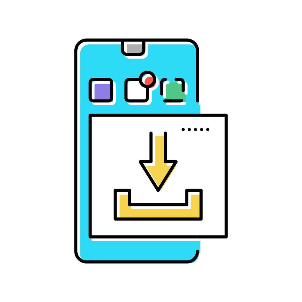 baixe o aplicativo para celular ugc color icon ilustração vetorial vetor