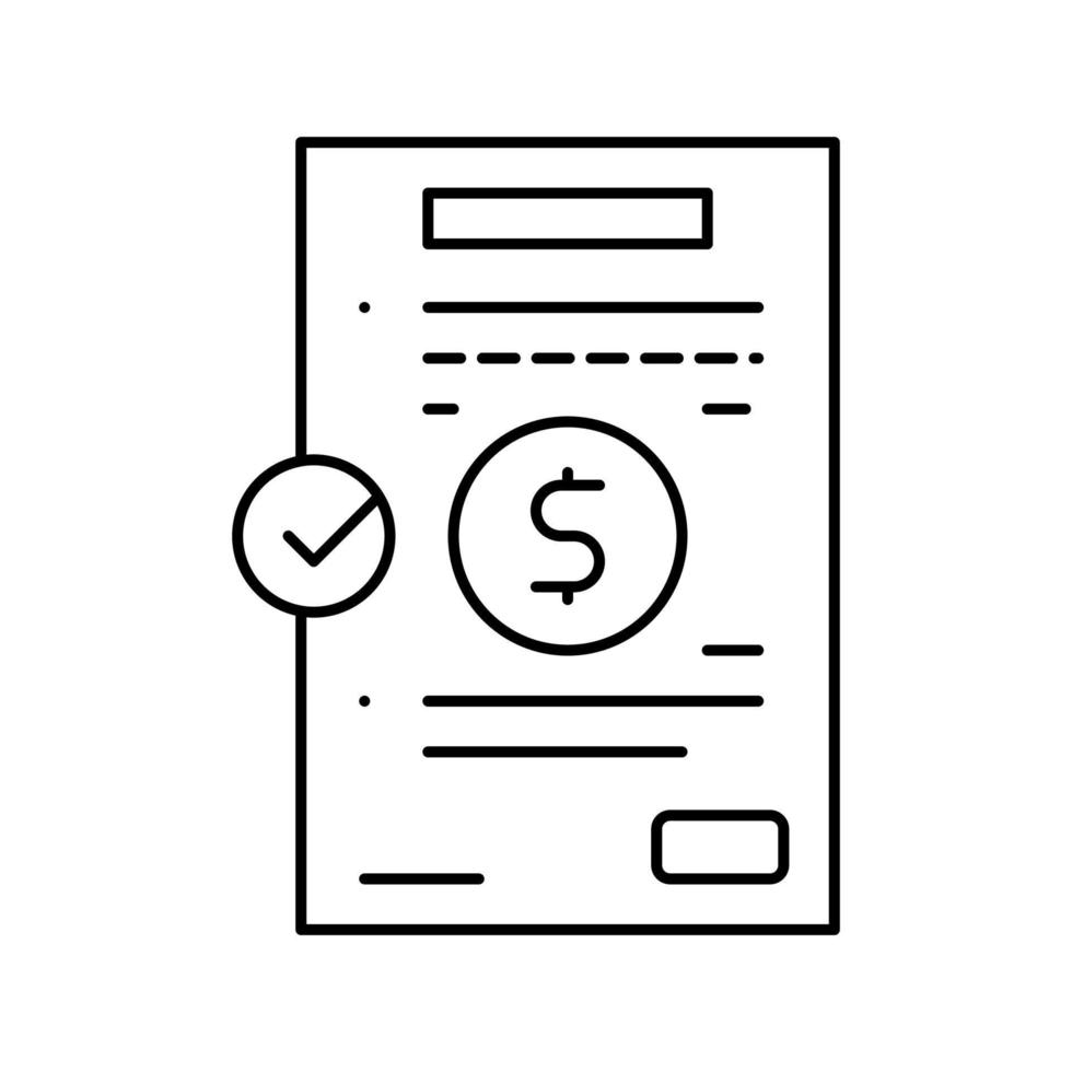 ilustração em vetor ícone de linha de acordo de investimento financeiro