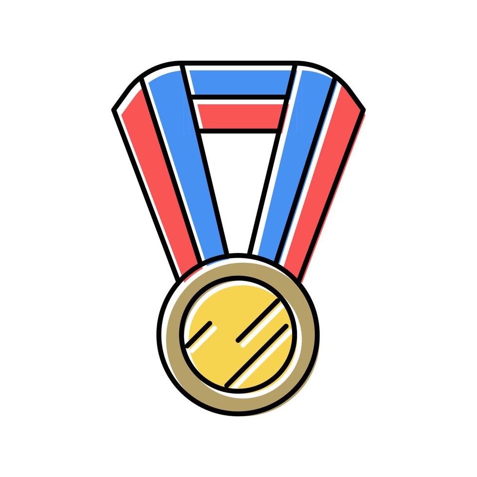 ilustração vetorial de ícone de cor de medalha de ouro vetor