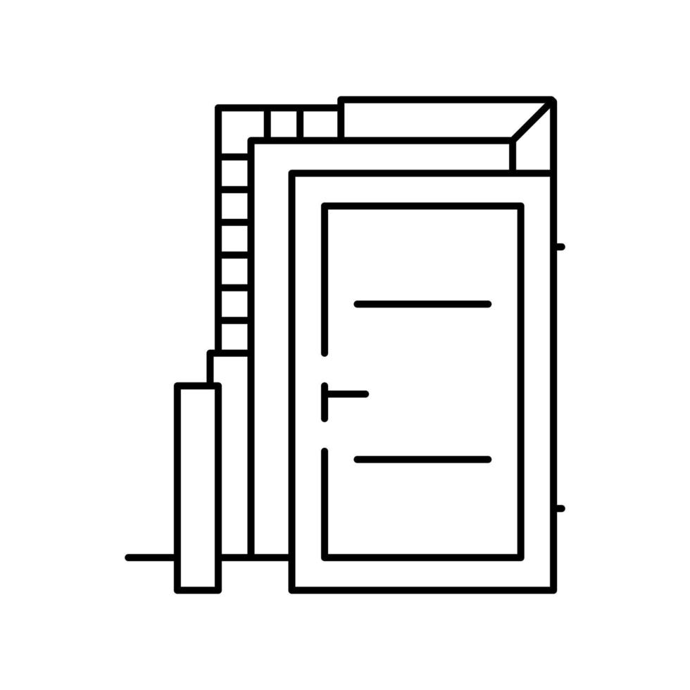 ilustração em vetor ícone de linha de instalação de porta