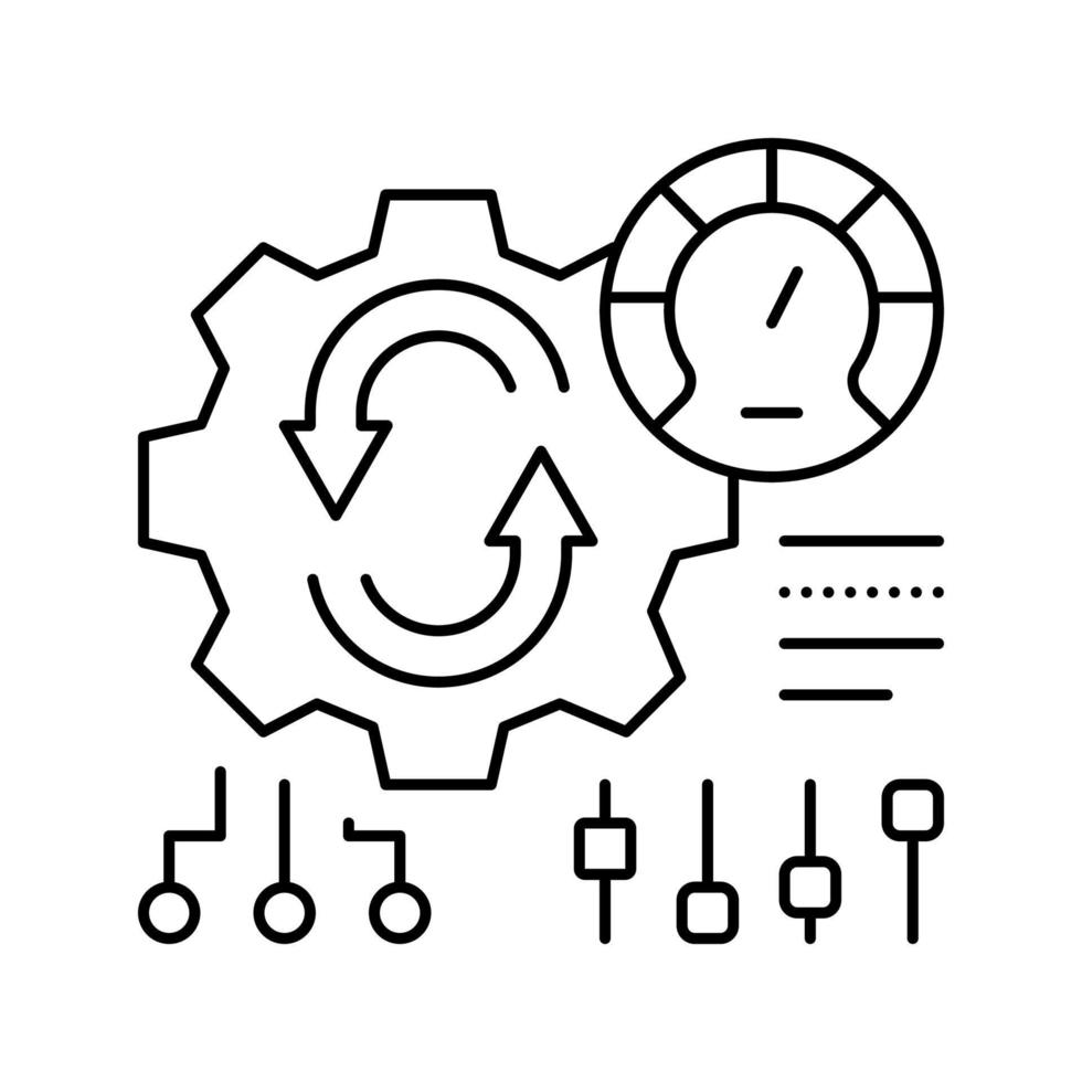 processo de trabalho otimizar ilustração vetorial de ícone de linha vetor