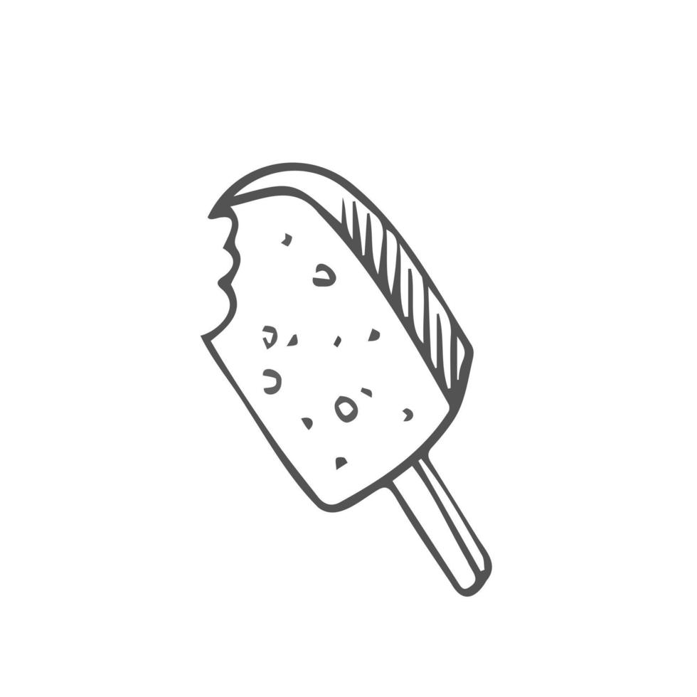 rabiscar sorvete. desenho ilustração vetorial de estilo para menu de café, cartão, decoração de cartão de aniversário. vetor