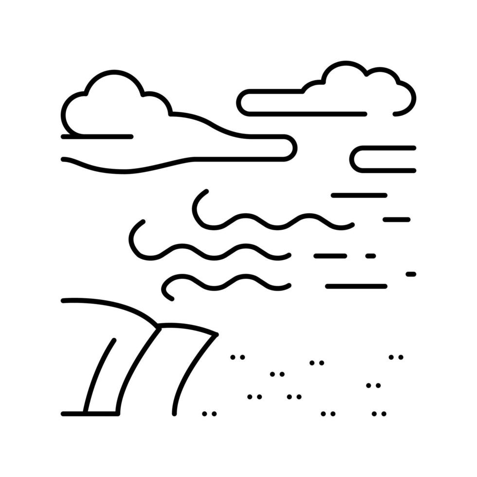 ilustração em vetor ícone de linha de clima de erosão