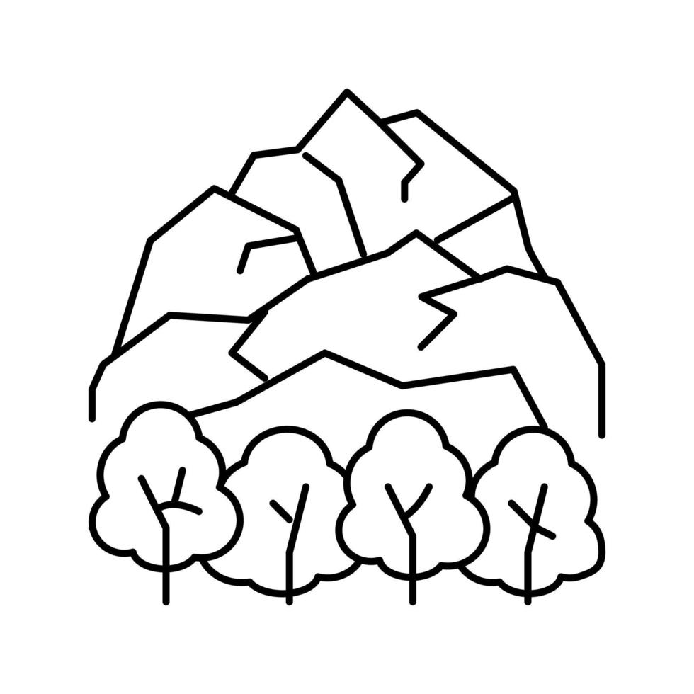 ilustração vetorial de ícone de linha de paisagem de tundra vetor
