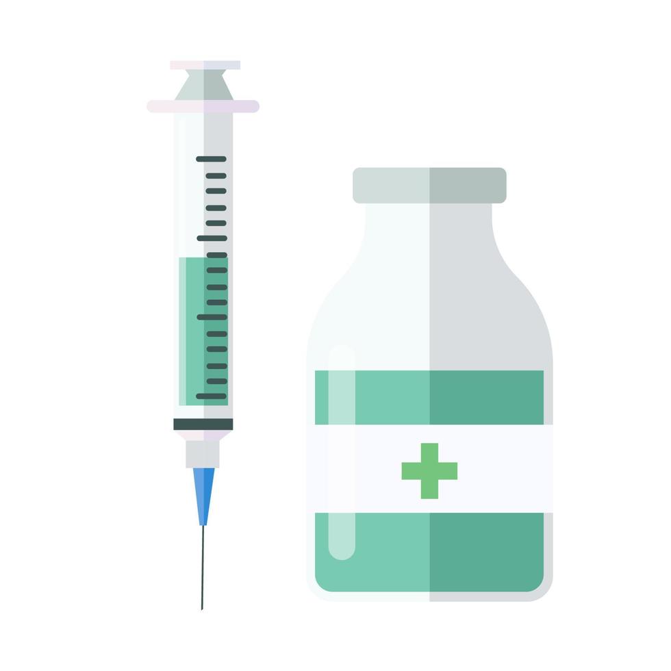 medicamento vacinal. seringa de injeção de vírus corona. luta contra o coronavírus. vetor