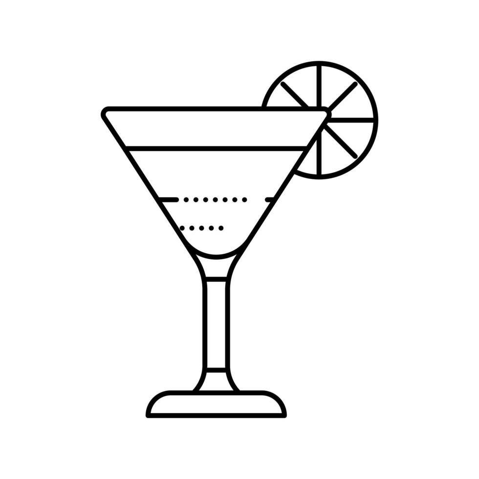 ilustração em vetor ícone de linha de ingrediente de limão coquetel