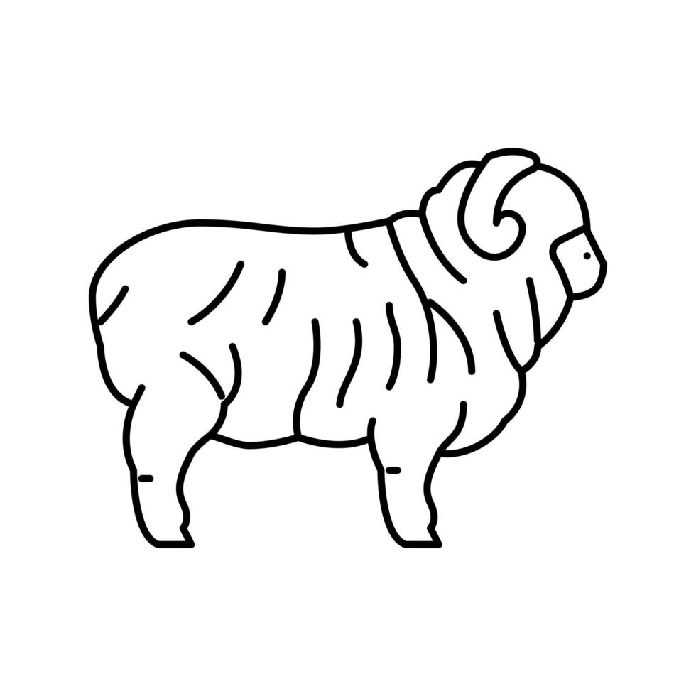 ilustração vetorial de ícone de linha de ovelhas merino vetor
