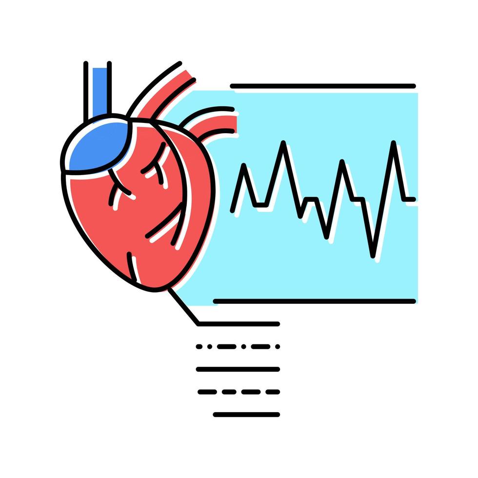 ilustração vetorial de ícone de cor de batimentos cardíacos irregulares vetor