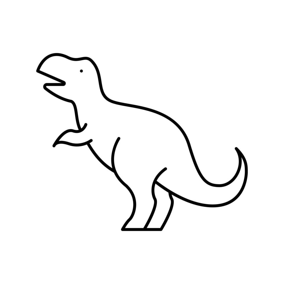 ilustração vetorial de ícone de linha de animais pré-históricos de dinossauro vetor