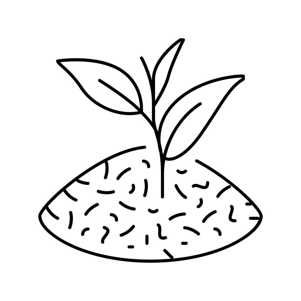 ilustração vetorial de ícone de linha de folha de chá vetor