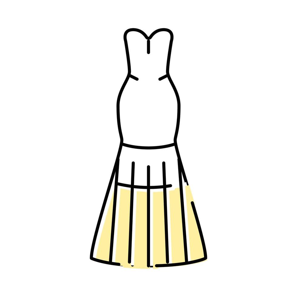 ilustração em vetor ícone de cor de vestido de noiva sereia