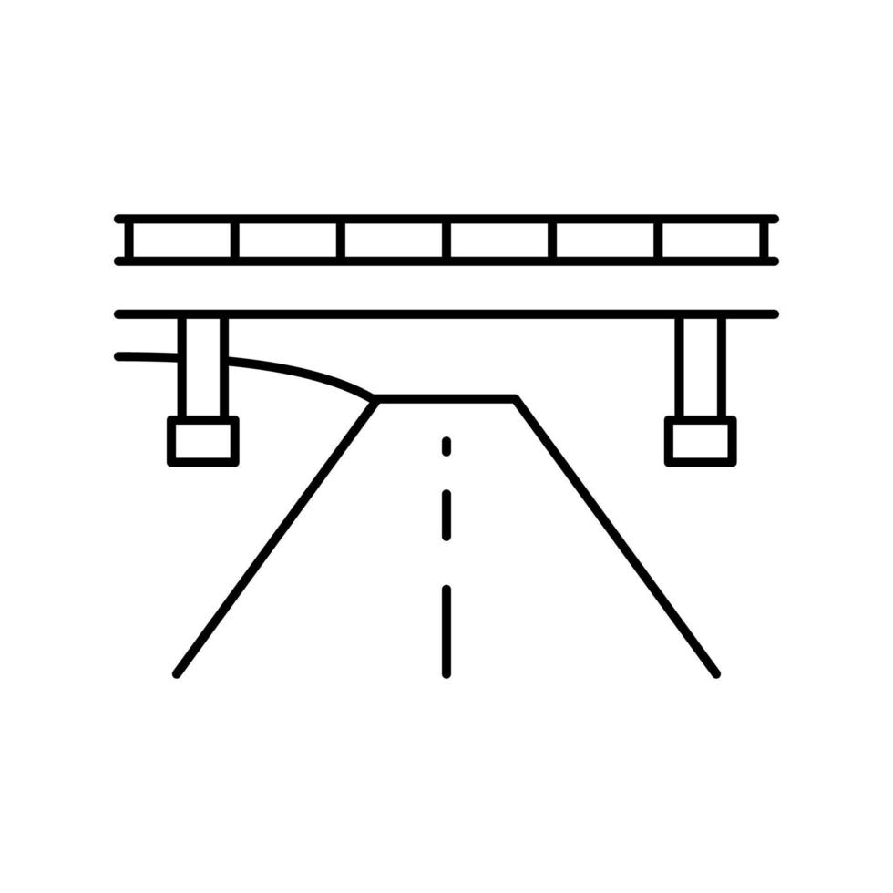 ilustração vetorial de ícone de linha de estrada e ponte vetor