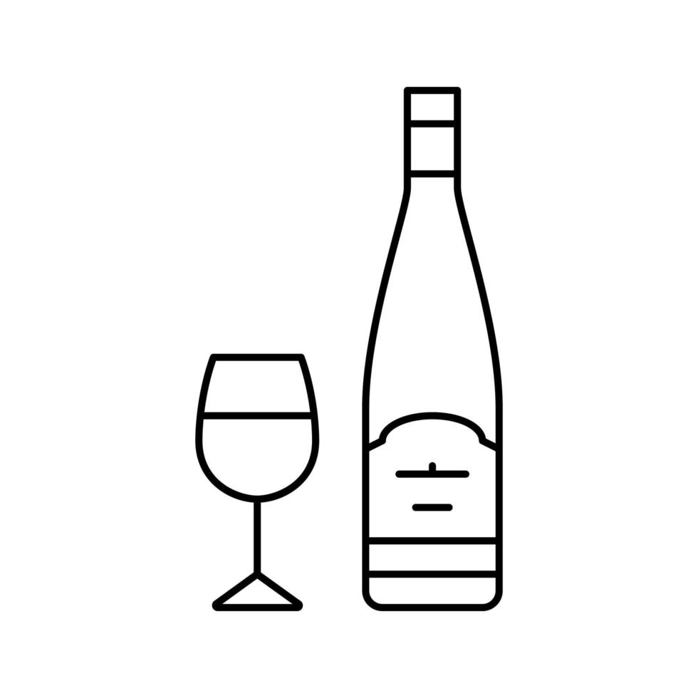 ilustração vetorial de ícone de linha de vinho branco rieslin vetor