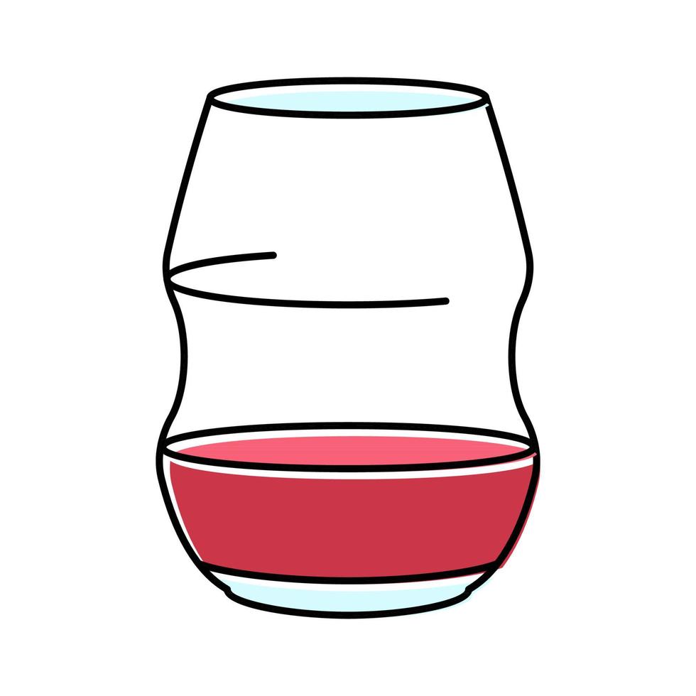 ilustração em vetor ícone de cor de copo de vinho de restaurante