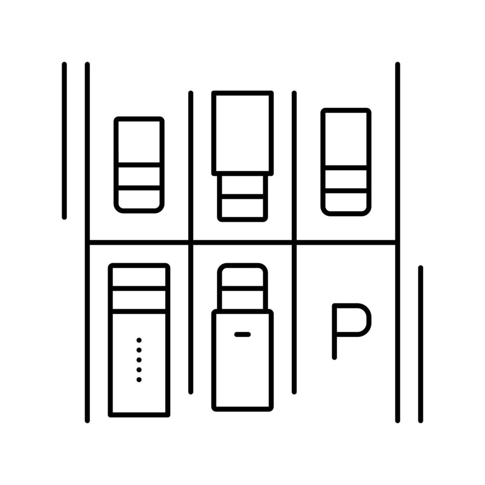lugar livre na ilustração vetorial de ícone de linha de estacionamento vetor