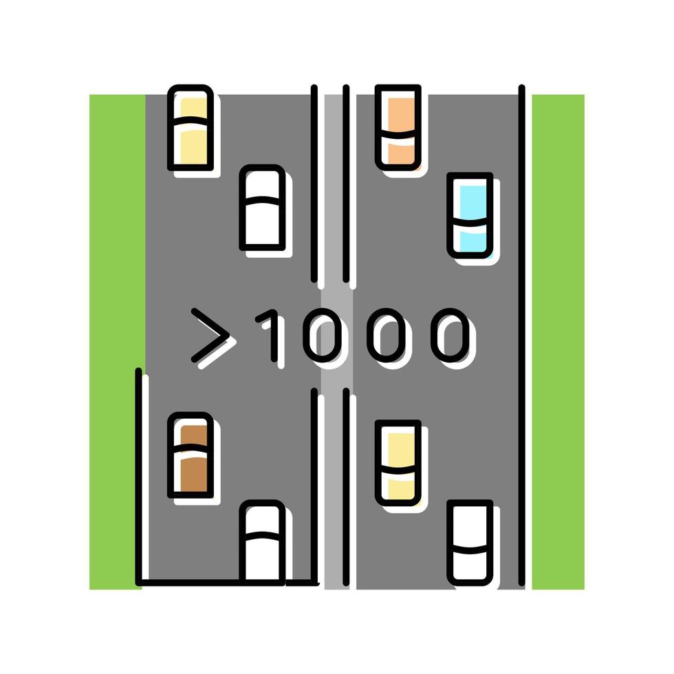 ilustração vetorial de ícone de cor de estrada de alto tráfego vetor