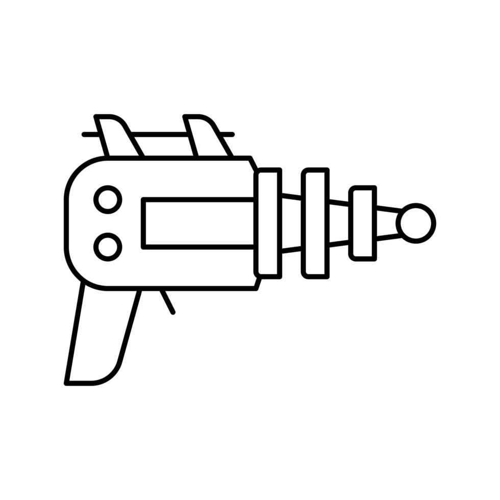 ilustração vetorial de ícone de linha geek de arma futurista vetor