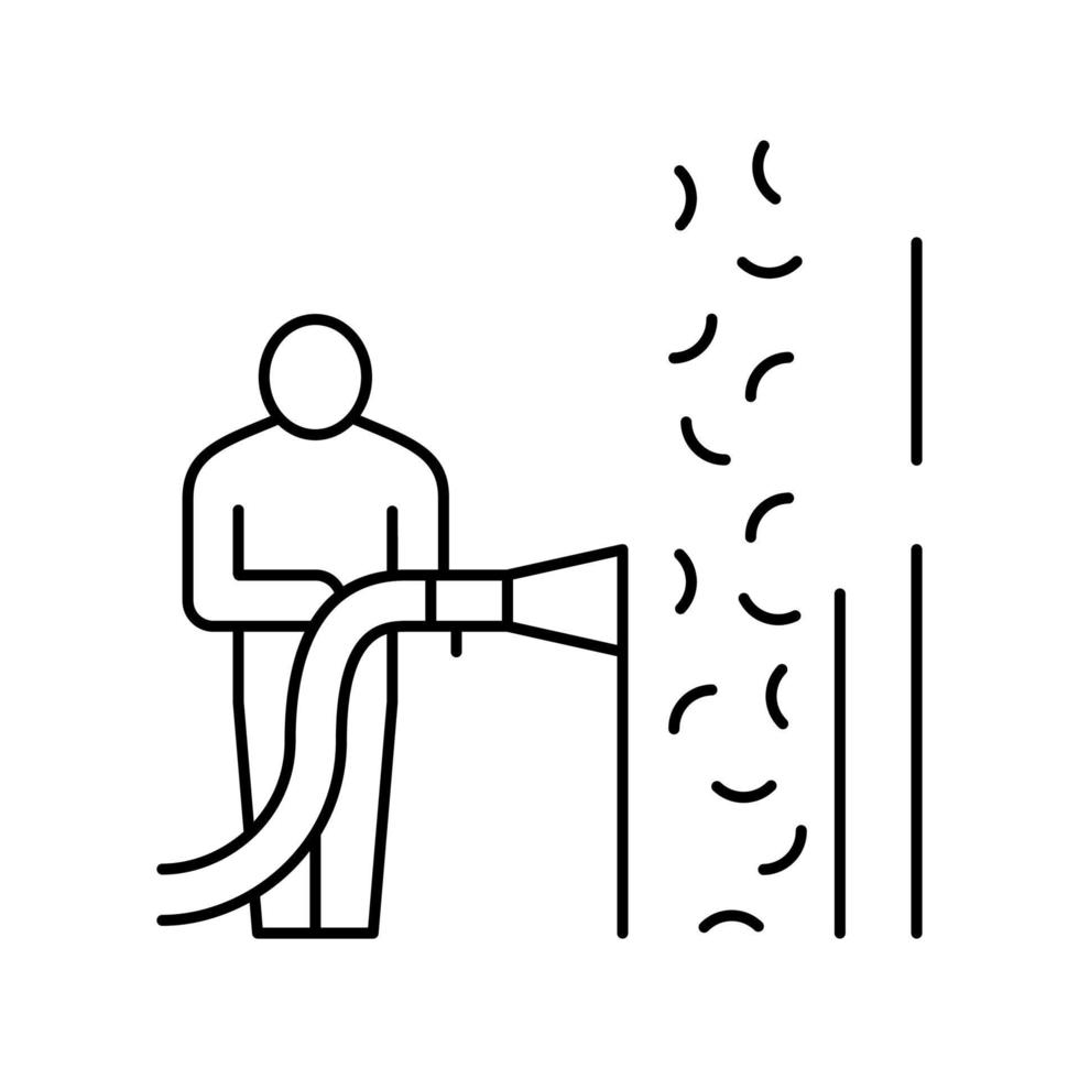 ilustração em vetor ícone de linha de isolamento ecowool