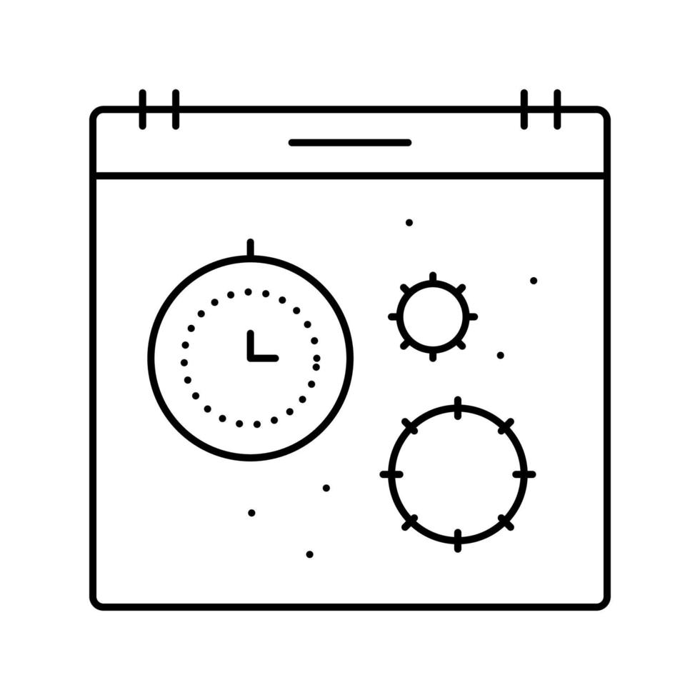 ilustração vetorial de ícone de linha de calendário de temporada de vírus vetor