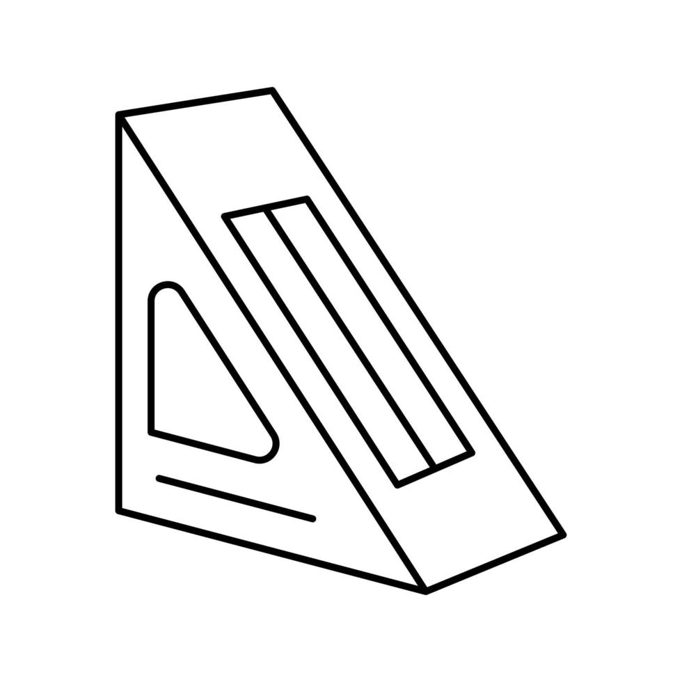 ilustração vetorial de ícone de linha de caixa de sanduíche vetor