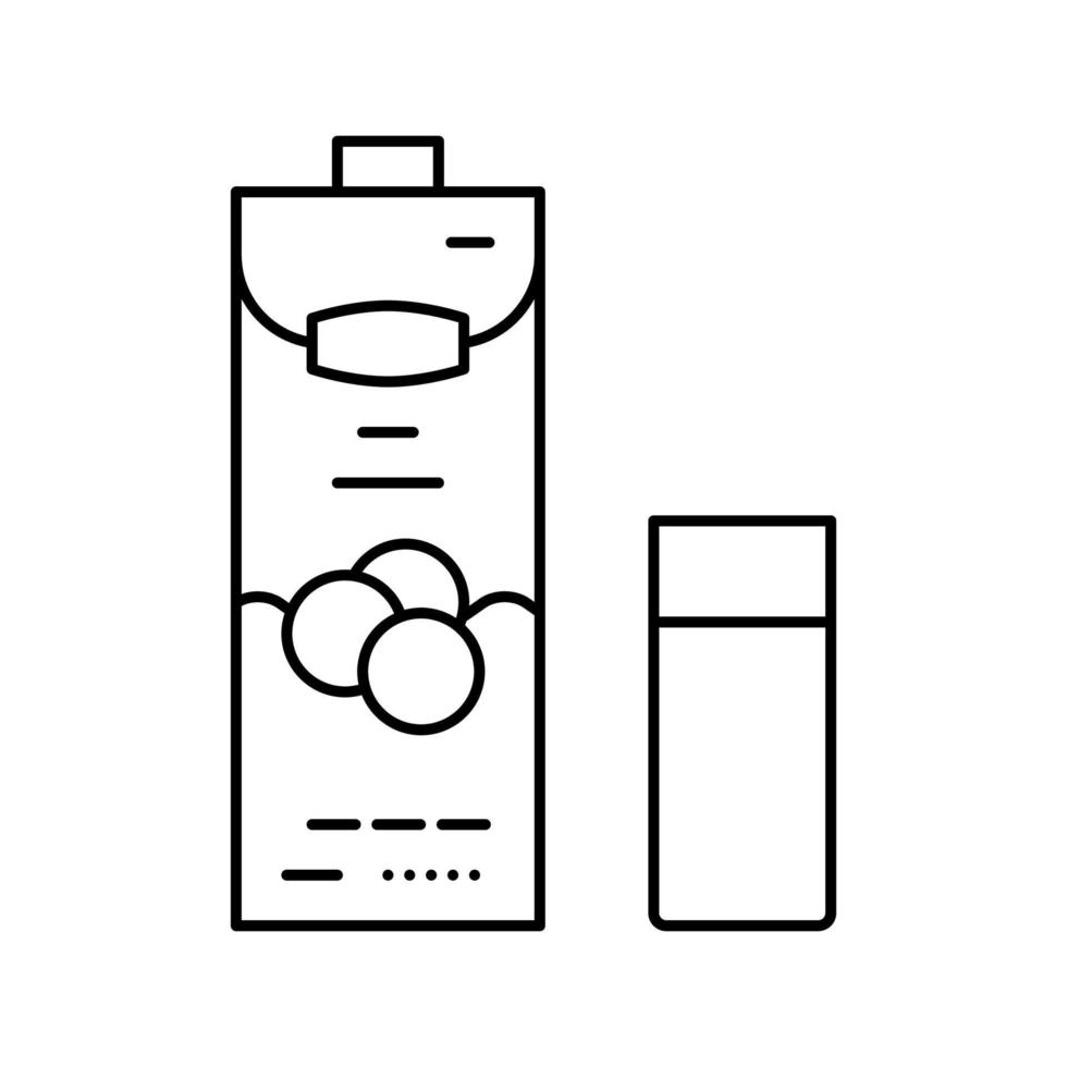 ilustração vetorial de ícone de linha de soja de leite vetor