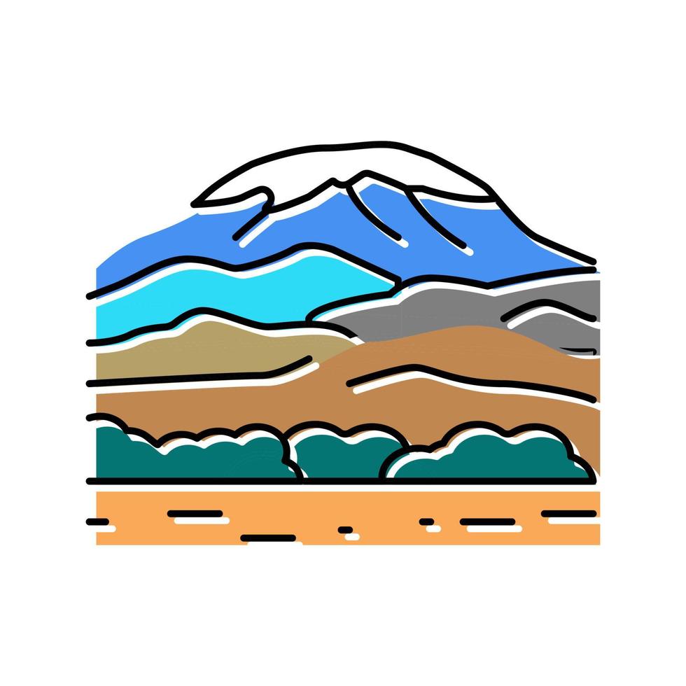 ilustração vetorial de ícone de cor do monte kilimanjaro vetor