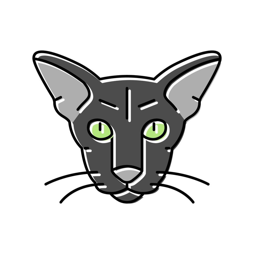 ilustração vetorial de ícone de cor de animal de estimação fofo gato oriental vetor