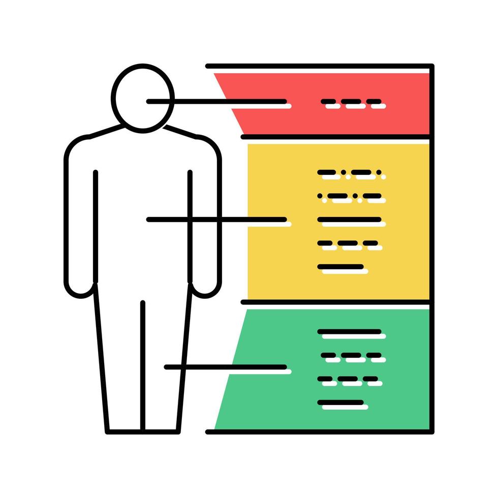 ilustração em vetor de ícone de cor de diagrama anatômico