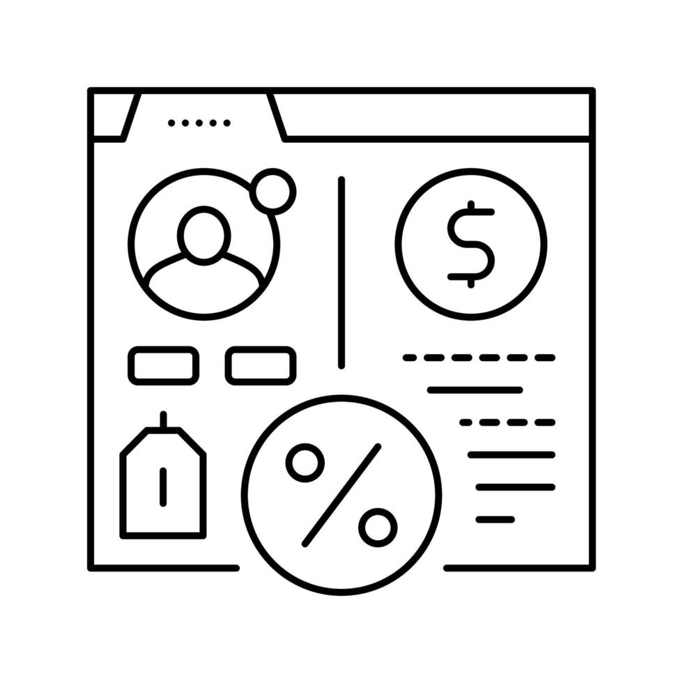 ilustração vetorial de ícone de linha de financiamento de empréstimo vetor