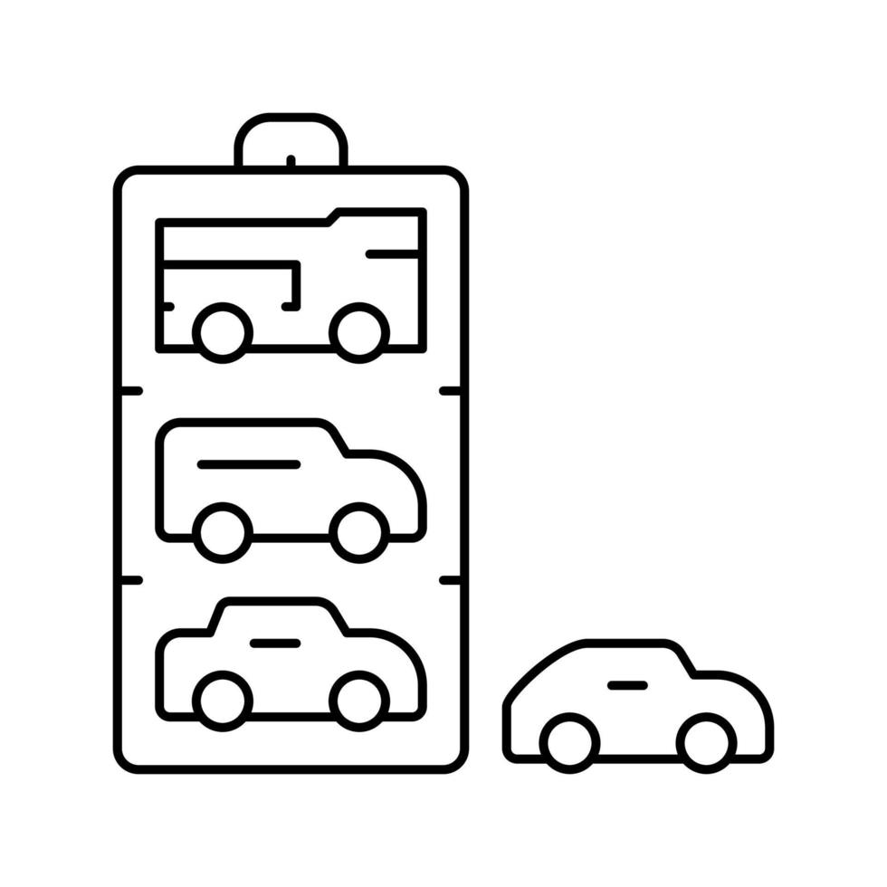 ilustração em vetor ícone da linha de brinquedos de madeira do carro