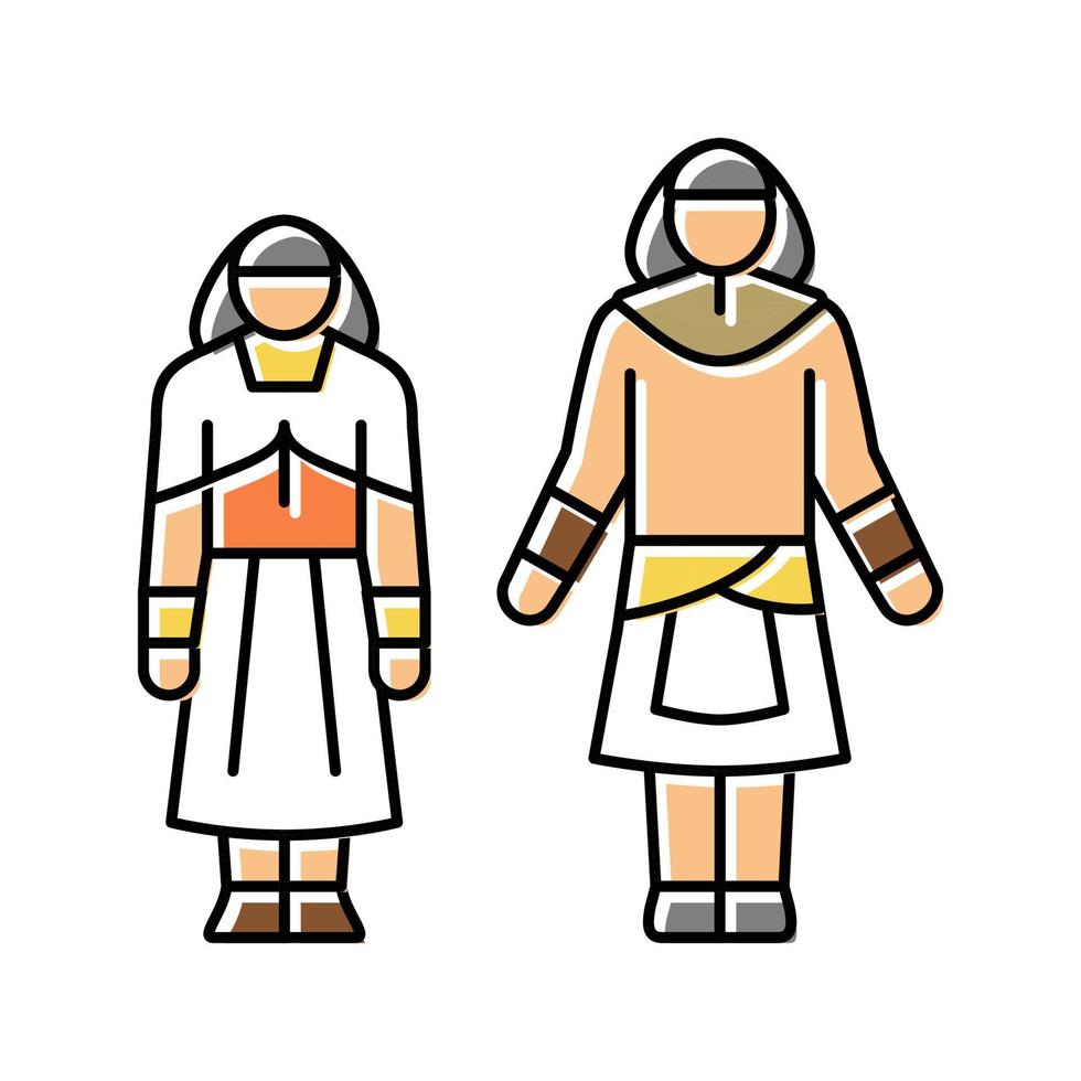 ilustração em vetor ícone de cores de roupas nacionais egípcias