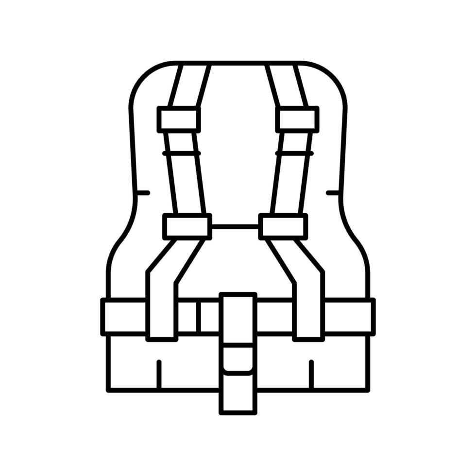 sinal de ilustração vetorial de ícone de linha de colete salva-vidas vetor