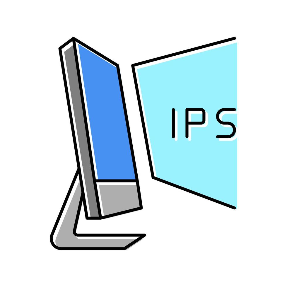 ilustração vetorial de ícone de cor de exibição de computador ips vetor