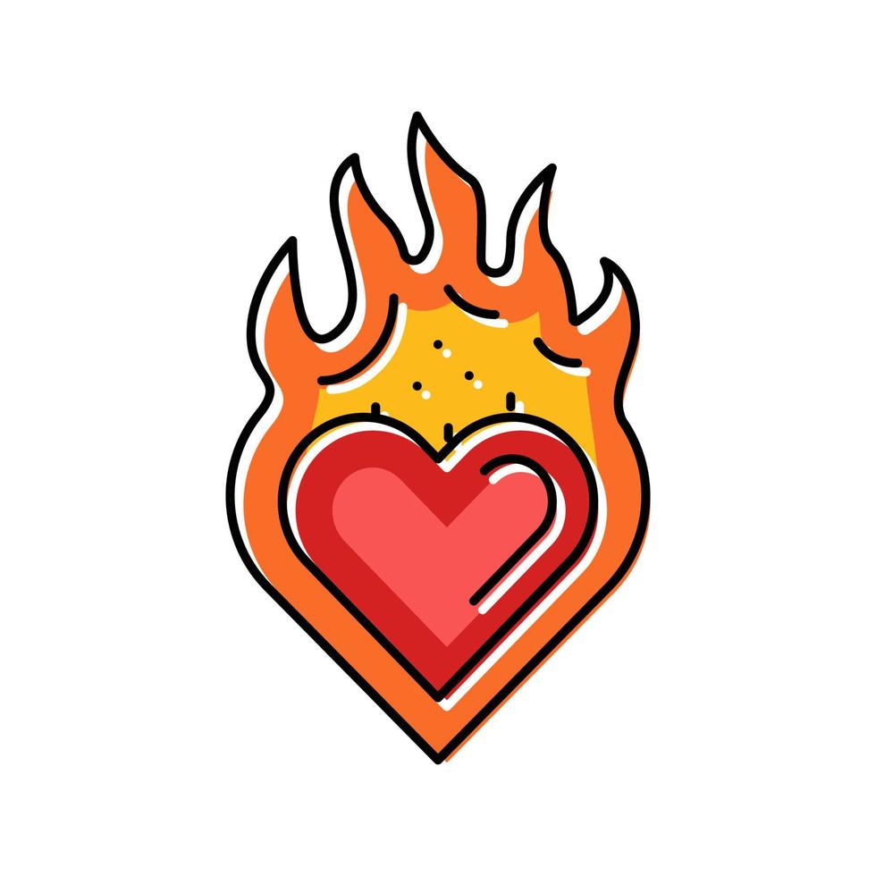 ilustração em vetor ícone de cor de fogo de paixão