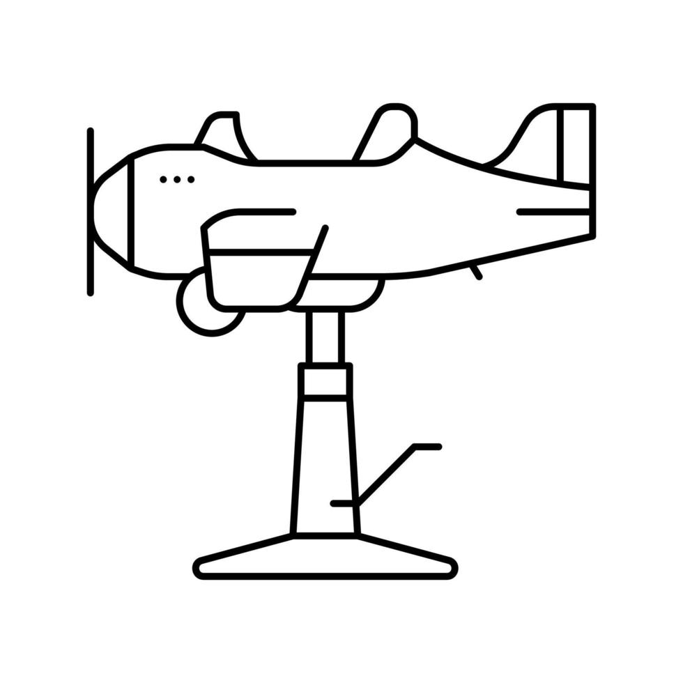 ilustração em vetor ícone de linha de avião de cadeira de corte de cabelo de criança