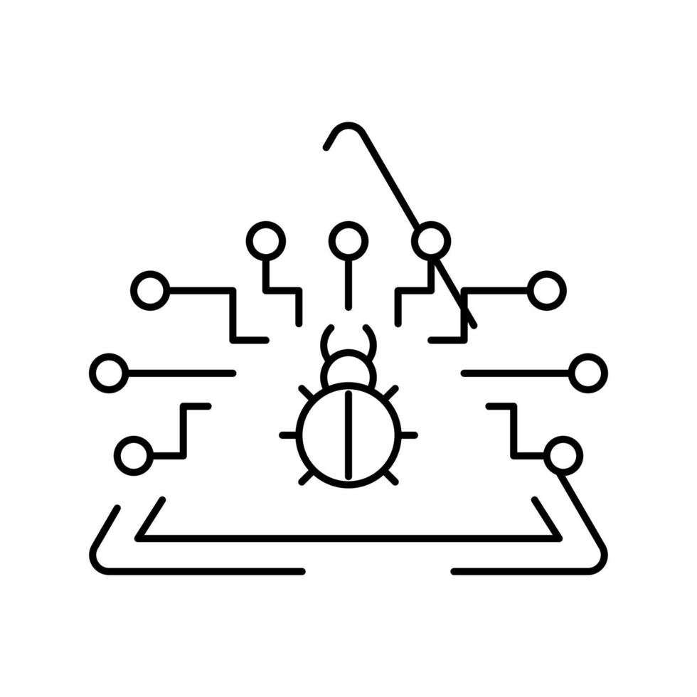 ilustração em vetor ícone de linha de base de dados de defesa