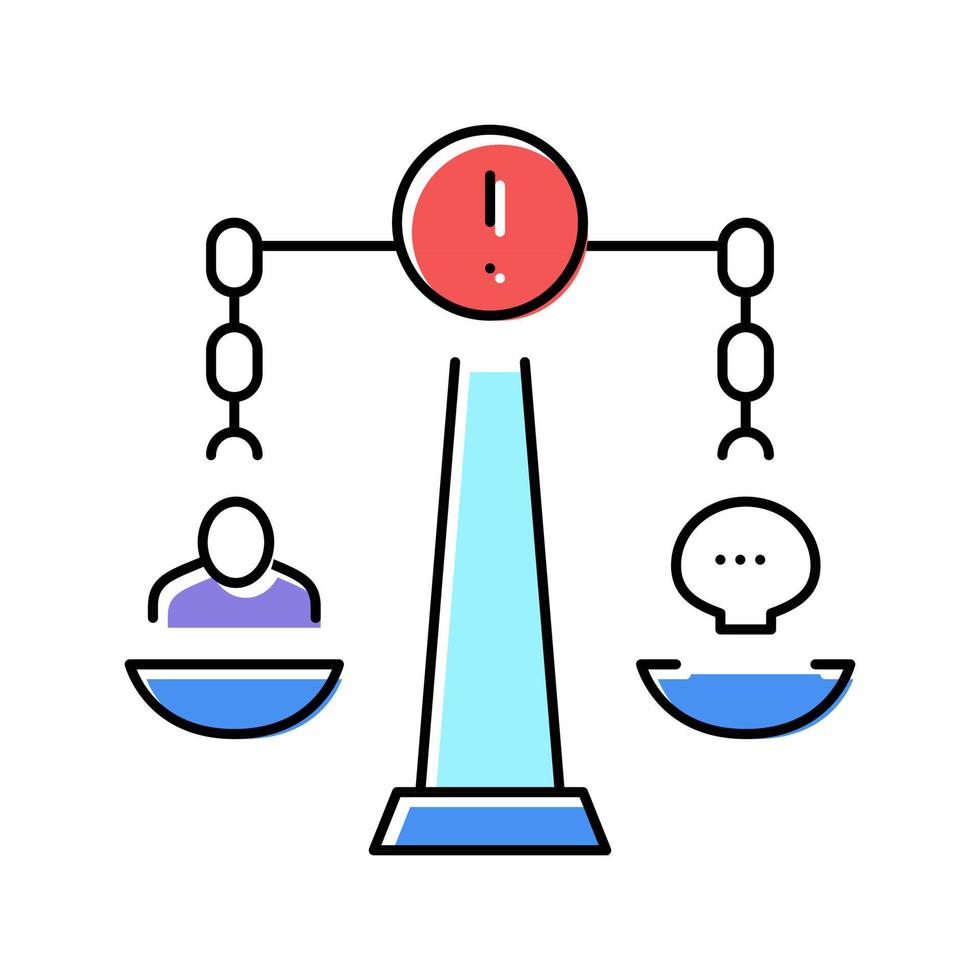 crimes contra a ilustração vetorial do ícone da cor da moralidade vetor
