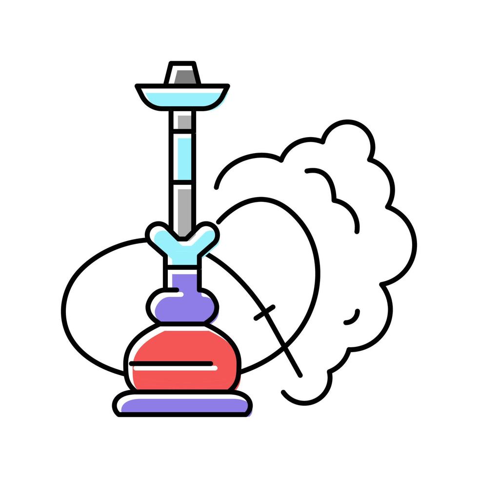 ilustração vetorial de ícone de cor de fumaça de cachimbo de água vetor