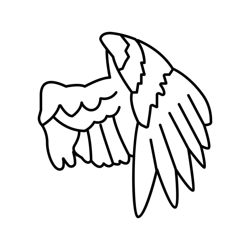 ilustração vetorial de ícone de linha de pássaro de asa vetor