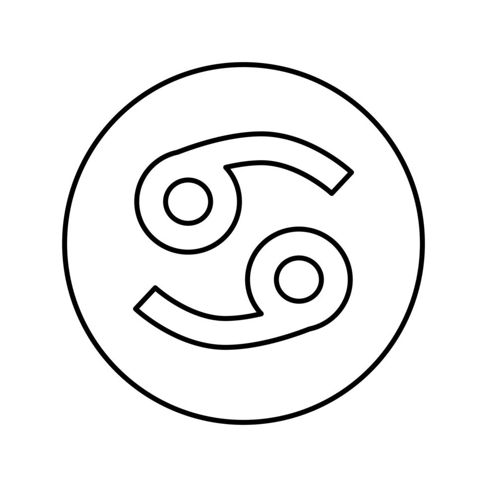 ilustração vetorial de ícone de linha do zodíaco de câncer vetor