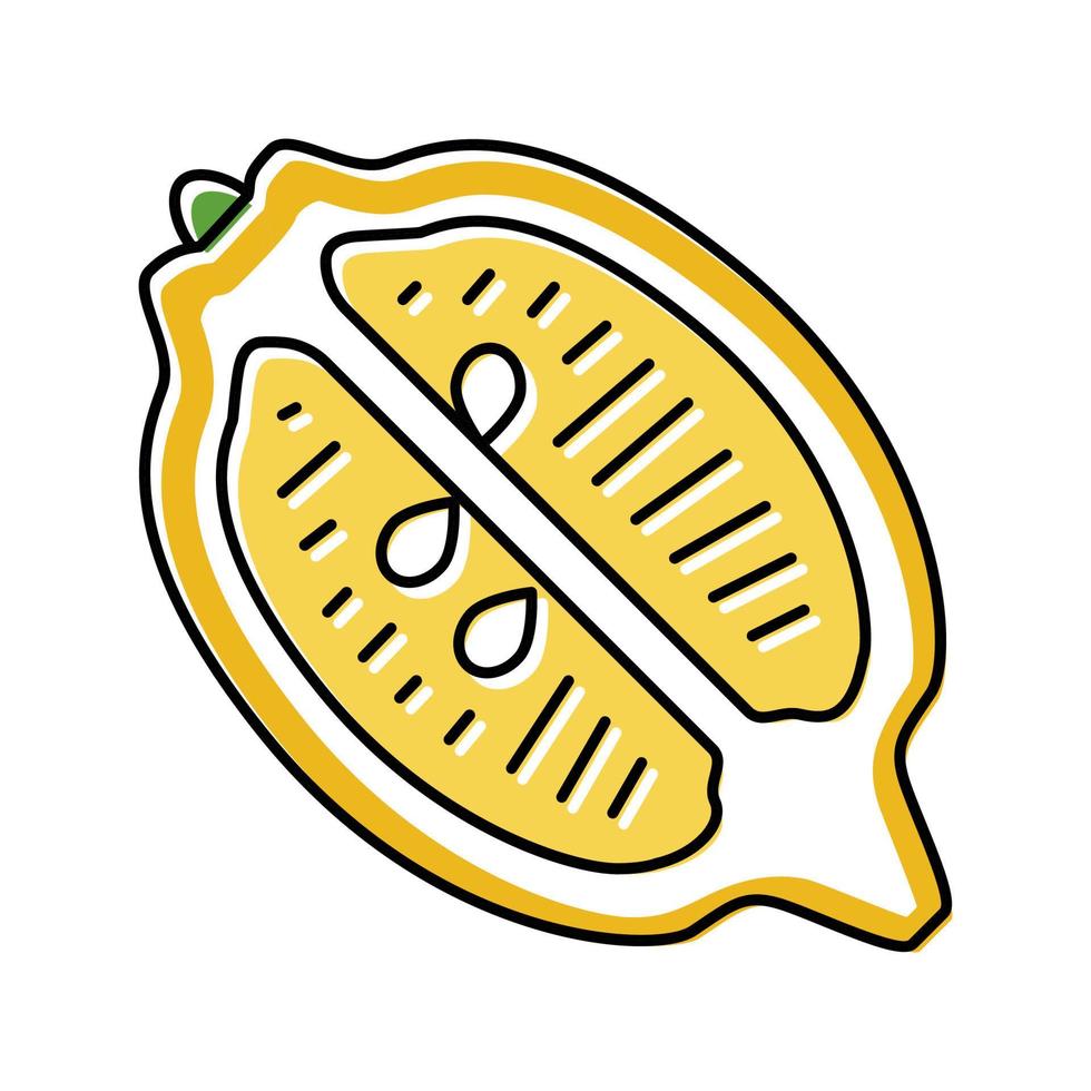 ilustração vetorial de ícone de cor meio limão vetor
