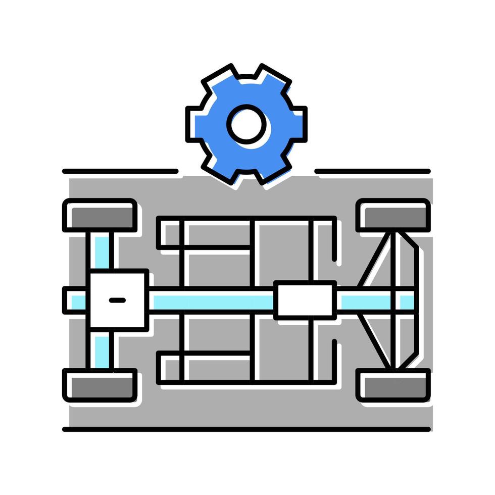 ilustração em vetor de ícone de cor de carro de seleção de chassi