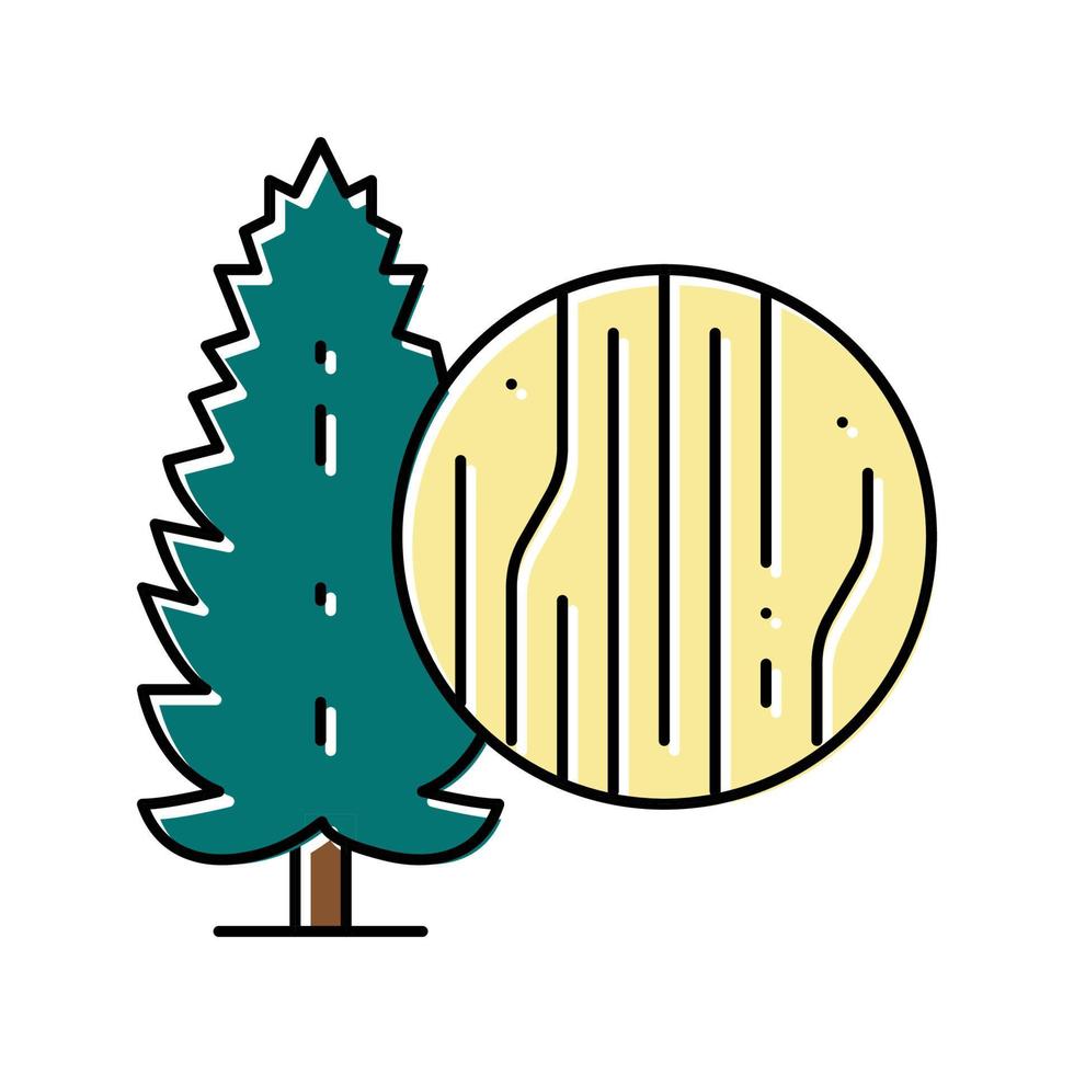 ilustração em vetor ícone de cor de madeira de pinho