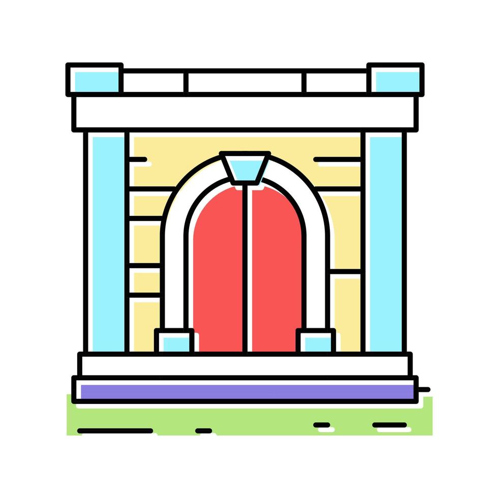 ilustração vetorial de ícone de cor de portão antigo vetor